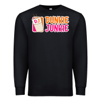 Black donut coffee lover dunkie junkie Premium Sweatshirt - linhVisuals