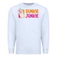 White donut coffee lover dunkie junkie Premium Sweatshirt - linhVisuals