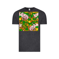 Vintage Black St. Patrick's Day Pig And Candy Pot Of Gold Vintage Tee - FaDigitalArtStudio