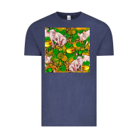 Vintage Denim St. Patrick's Day Pig And Candy Pot Of Gold Vintage Tee - FaDigitalArtStudio