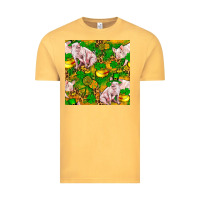 Vintage Mustard St. Patrick's Day Pig And Candy Pot Of Gold Vintage Tee - FaDigitalArtStudio