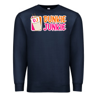 Navy donut coffee lover dunkie junkie Premium Sweatshirt - linhVisuals