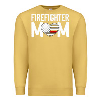 Antique Gold female firefighter mom thin red line flag firefighting premium Premium Sweatshirt - linhVisuals