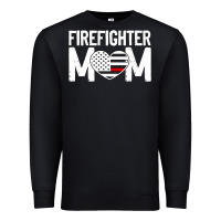 Black female firefighter mom thin red line flag firefighting premium Premium Sweatshirt - linhVisuals