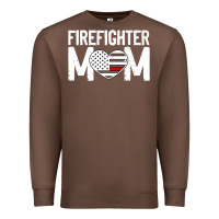 Chestnut female firefighter mom thin red line flag firefighting premium Premium Sweatshirt - linhVisuals