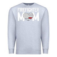 Heather Grey female firefighter mom thin red line flag firefighting premium Premium Sweatshirt - linhVisuals