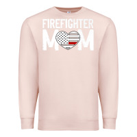 Pale Pink female firefighter mom thin red line flag firefighting premium Premium Sweatshirt - linhVisuals