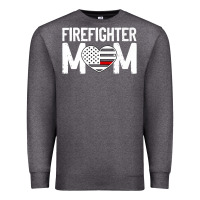 Charcoal Heather female firefighter mom thin red line flag firefighting premium Premium Sweatshirt - linhVisuals