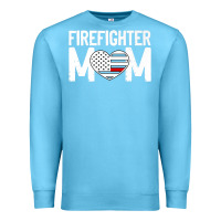 Ocean Blue female firefighter mom thin red line flag firefighting premium Premium Sweatshirt - linhVisuals