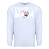 White female firefighter mom thin red line flag firefighting premium Premium Sweatshirt - linhVisuals