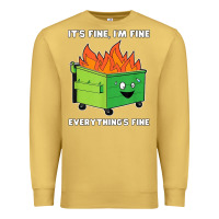 Antique Gold dumpster fire its fine im fine Premium Sweatshirt - linhVisuals