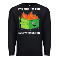 Black dumpster fire its fine im fine Premium Sweatshirt - linhVisuals
