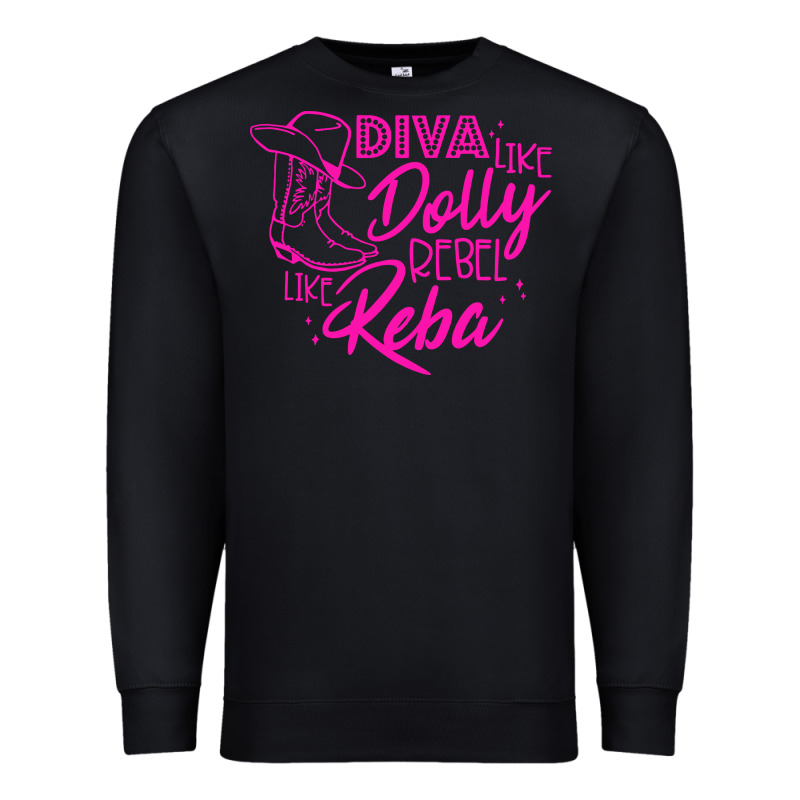 Reba Mcentire Diva Like Dolly Rebel Like Reba Premium Sweatshirt by linhVisuals | Teevron
