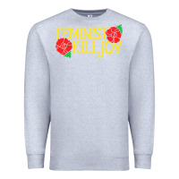 Heather Grey feminist killjoy retro women woman Premium Sweatshirt - linhVisuals