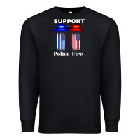 Black support our police & fire departments   1st responders premium Premium Sweatshirt - linhVisuals