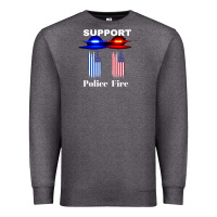 Charcoal Heather support our police & fire departments   1st responders premium Premium Sweatshirt - linhVisuals