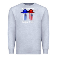 Heather Grey support our police & fire departments   1st responders premium Premium Sweatshirt - linhVisuals