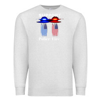 Oatmeal Heather support our police & fire departments   1st responders premium Premium Sweatshirt - linhVisuals