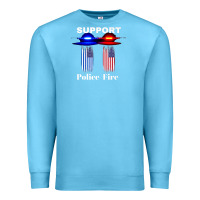 Ocean Blue support our police & fire departments   1st responders premium Premium Sweatshirt - linhVisuals