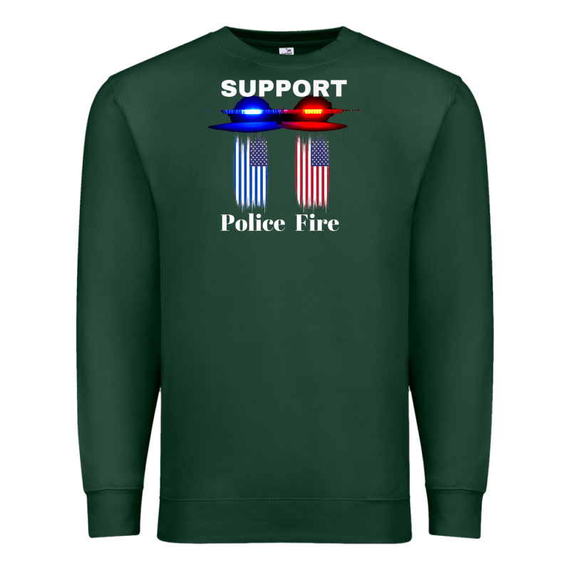 Support Our Police & Fire Departments   1st Responders Premium Premium Sweatshirt by linhVisuals | Teevron