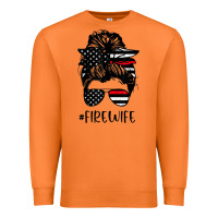 Carrot fire wife messy bun firefighter wife thin red line husband Premium Sweatshirt - linhVisuals