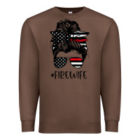Chestnut fire wife messy bun firefighter wife thin red line husband Premium Sweatshirt - linhVisuals