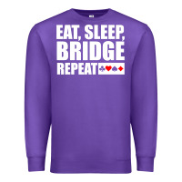 Purple funny bridge card game lover bridge Premium Sweatshirt - linhVisuals