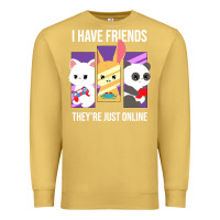 Antique Gold i have friends they are just online Premium Sweatshirt - linhVisuals