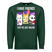 Sports Green i have friends they are just online Premium Sweatshirt - linhVisuals