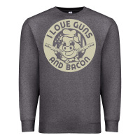Charcoal Heather i love guns bacon pork pig funny gun Premium Sweatshirt - linhVisuals