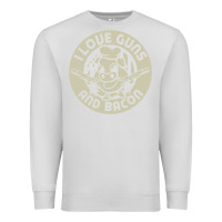 Dove Grey i love guns bacon pork pig funny gun Premium Sweatshirt - linhVisuals