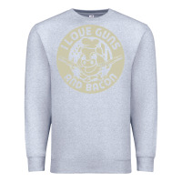 Heather Grey i love guns bacon pork pig funny gun Premium Sweatshirt - linhVisuals