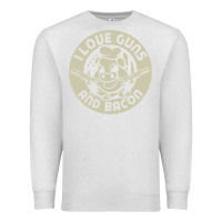 Oatmeal Heather i love guns bacon pork pig funny gun Premium Sweatshirt - linhVisuals