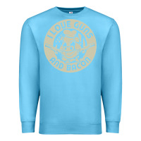 Ocean Blue i love guns bacon pork pig funny gun Premium Sweatshirt - linhVisuals