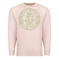 Pale Pink i love guns bacon pork pig funny gun Premium Sweatshirt - linhVisuals