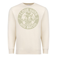 Sandshell i love guns bacon pork pig funny gun Premium Sweatshirt - linhVisuals