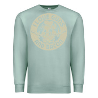 Seafoam i love guns bacon pork pig funny gun Premium Sweatshirt - linhVisuals