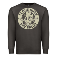 Smoke i love guns bacon pork pig funny gun Premium Sweatshirt - linhVisuals