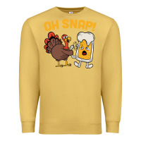 Antique Gold oh snap thanksgiving cute turkey day Premium Sweatshirt - linhVisuals