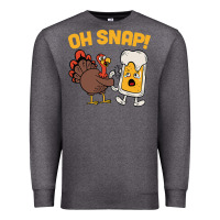Charcoal Heather oh snap thanksgiving cute turkey day Premium Sweatshirt - linhVisuals