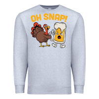 Heather Grey oh snap thanksgiving cute turkey day Premium Sweatshirt - linhVisuals
