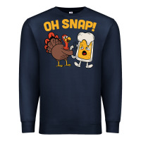 Navy oh snap thanksgiving cute turkey day Premium Sweatshirt - linhVisuals