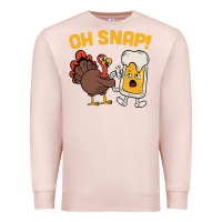Pale Pink oh snap thanksgiving cute turkey day Premium Sweatshirt - linhVisuals