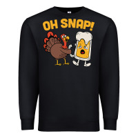 Black oh snap thanksgiving cute turkey day Premium Sweatshirt - linhVisuals