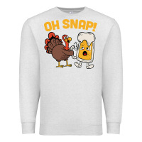 Oatmeal Heather oh snap thanksgiving cute turkey day Premium Sweatshirt - linhVisuals