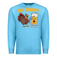 Ocean Blue oh snap thanksgiving cute turkey day Premium Sweatshirt - linhVisuals