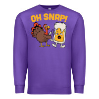 Purple oh snap thanksgiving cute turkey day Premium Sweatshirt - linhVisuals