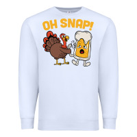 White oh snap thanksgiving cute turkey day Premium Sweatshirt - linhVisuals