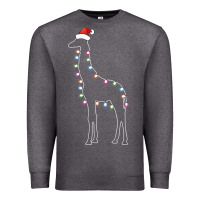 Charcoal Heather santa giraffe christmas color led Premium Sweatshirt - linhVisuals