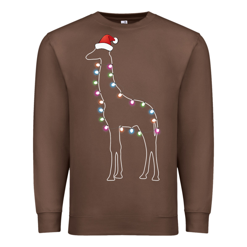 Santa Giraffe Christmas Color Led Premium Sweatshirt by linhVisuals | Teevron